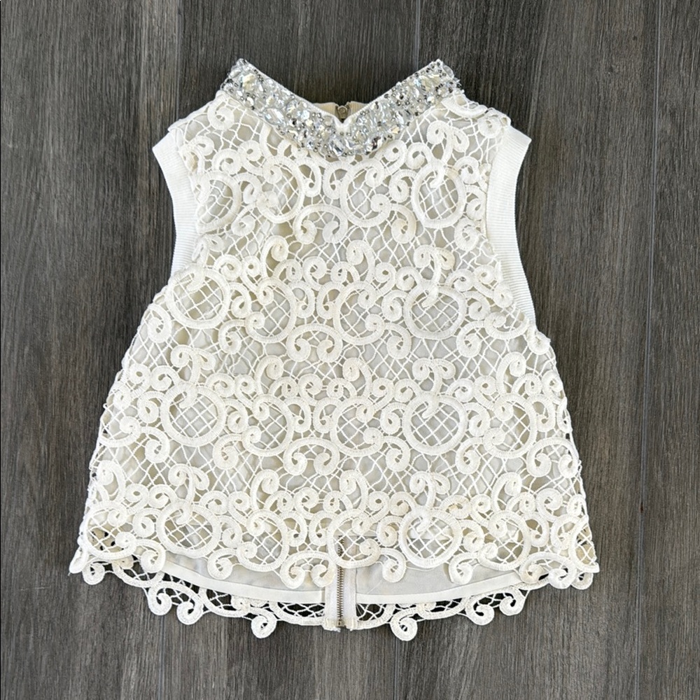 Forever 21 White Top with Silver Accents